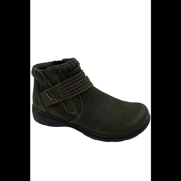 Clarks Collection Leather Ankle Boot Carleigh Lane Dark Green - Medium - Picture 1 of 3